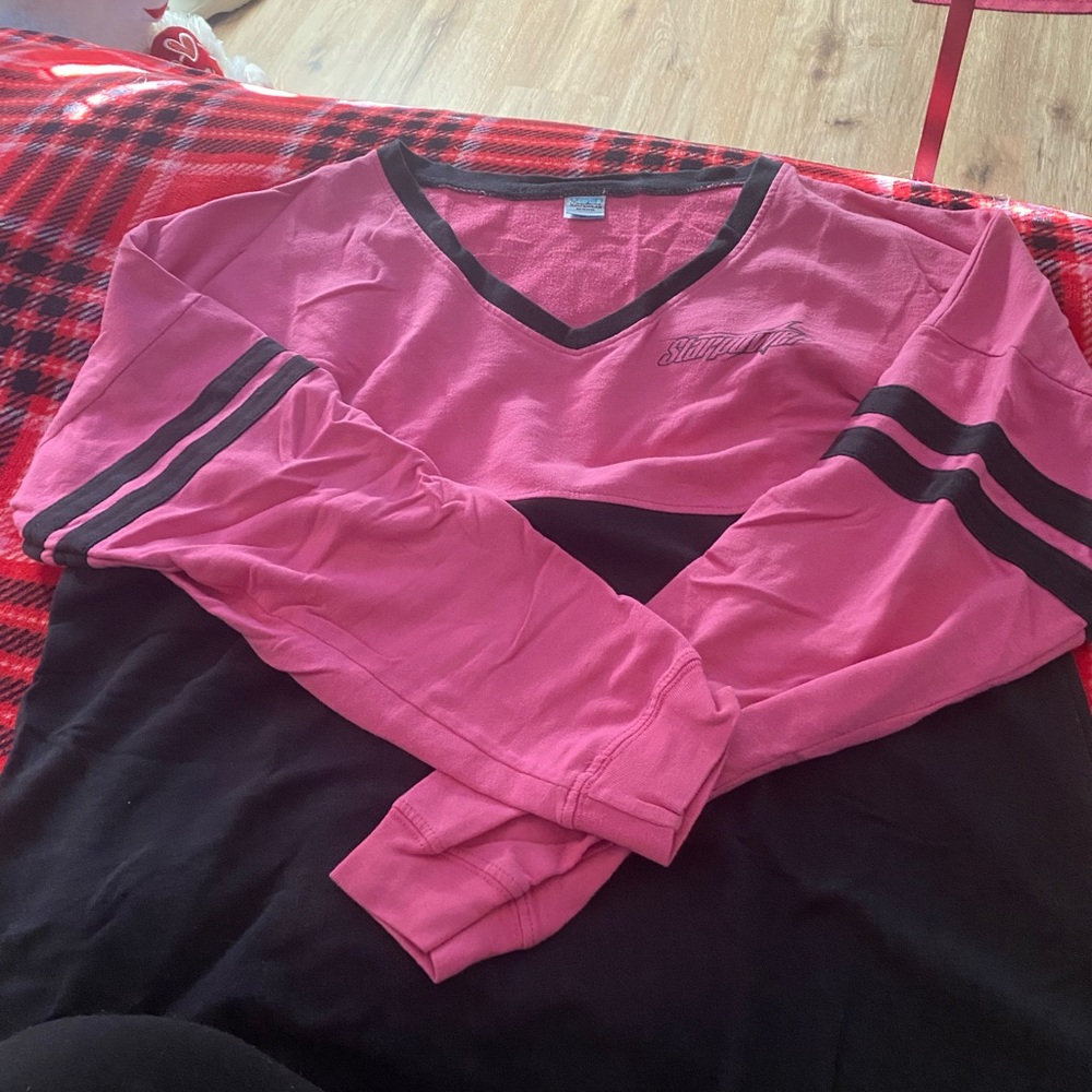 Victoria's Secret Pink and Black Long Sleeve Top